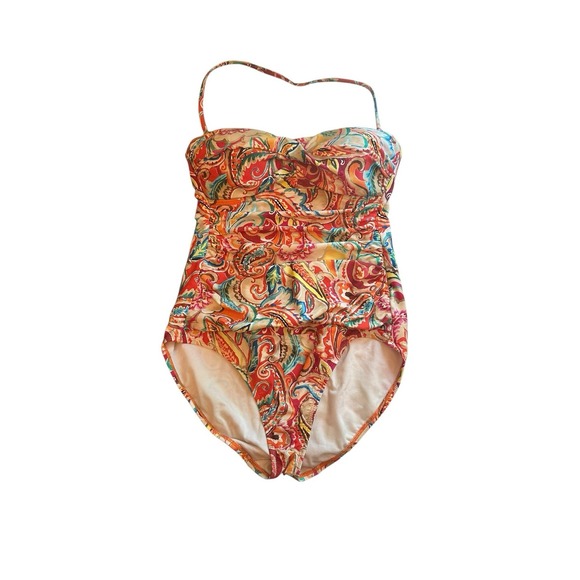 Lauren‎ Ralph Lauren Women's 6 Paisley Print One Piece Halter Swimsuit Resort - Picture 1 of 4